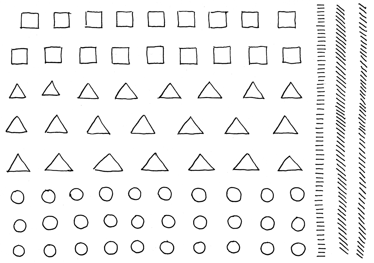 Fill a page with evenly spaced shapes