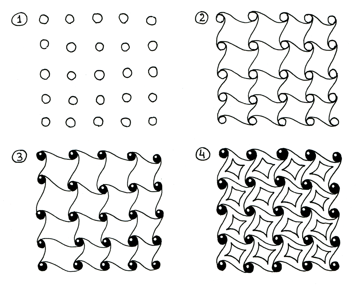 Step-by-step instructions to draw a pattern
