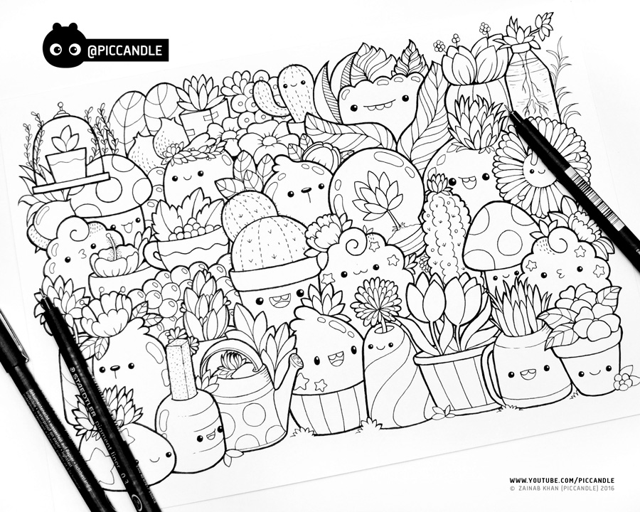 PicCandle Coloring Page of Plants