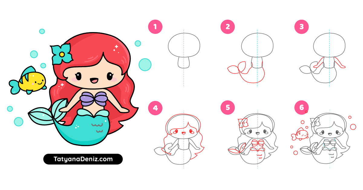 How To Draw Ariel Easy The Little Mermaid Step By Ste vrogue.co