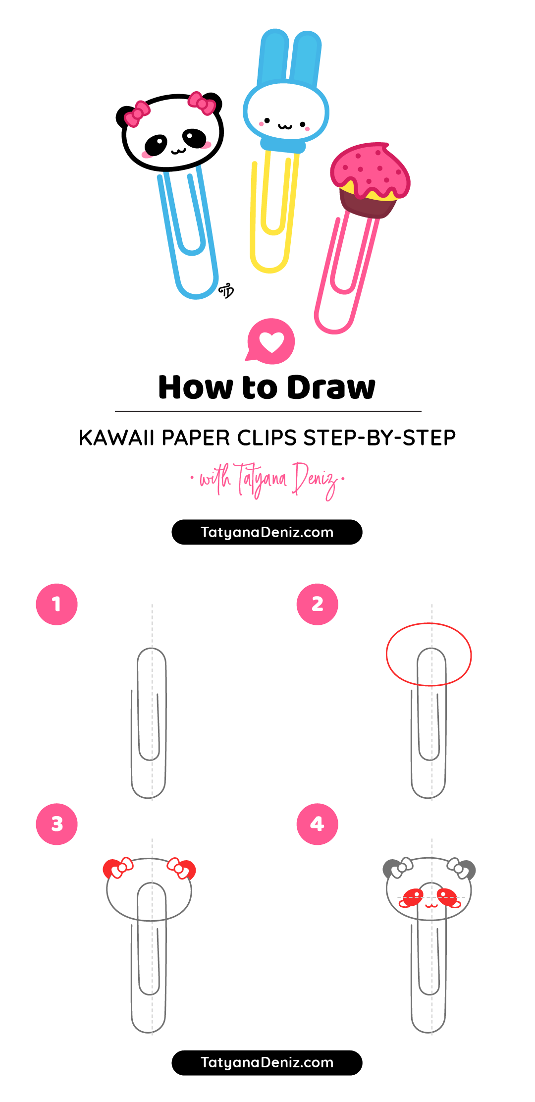 How To Draw Kawaii Paper Clips Step By Step With Easy Tutorial