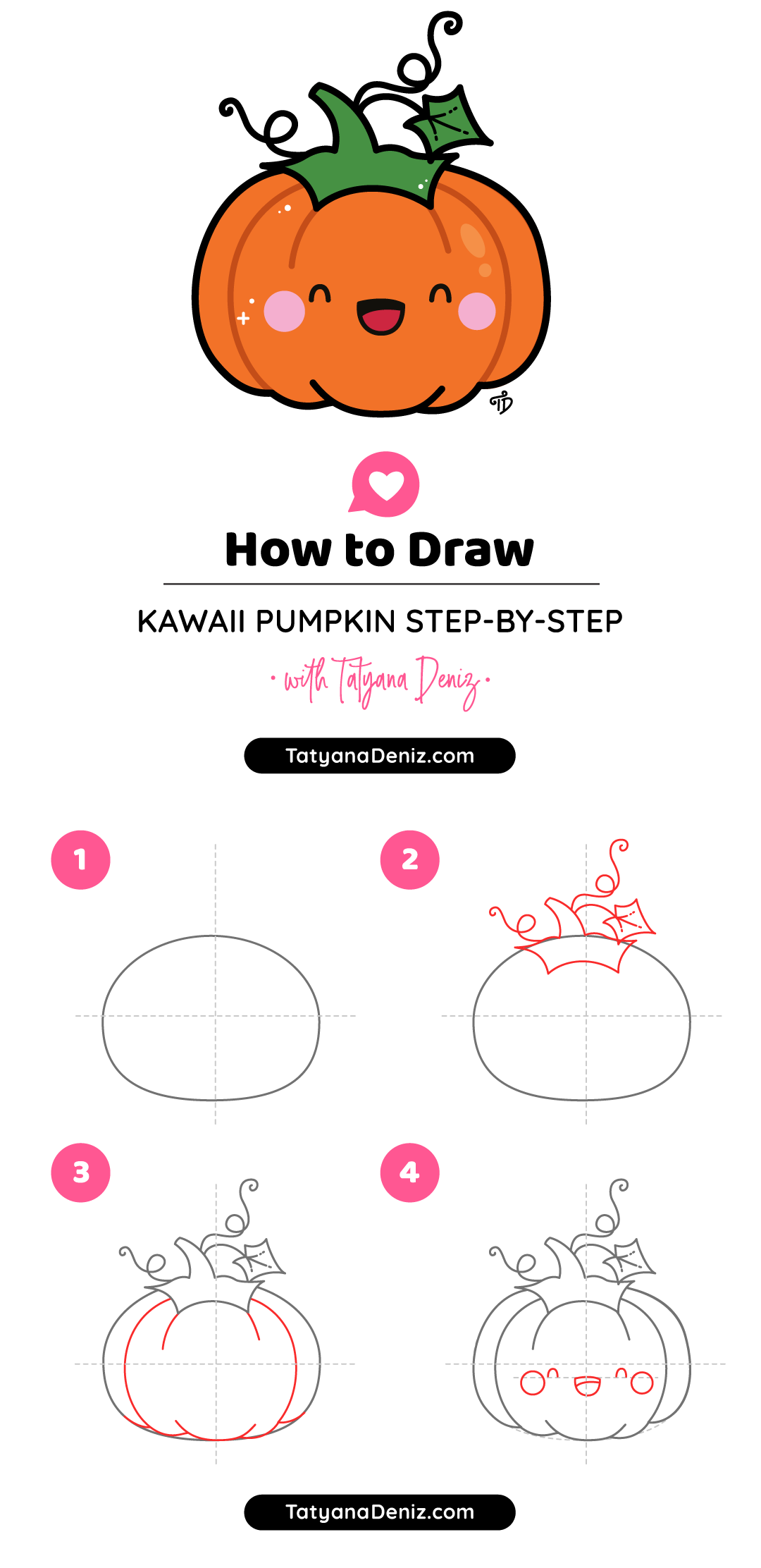 How To Draw Easy And Cute Halloween Pumpkin Step By Step