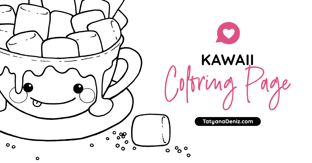 Download Free coloring page (printable PDF) with hot chocolate and ...