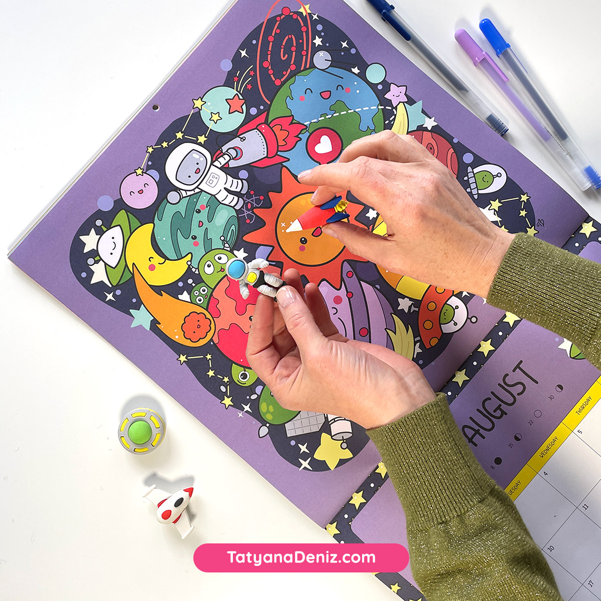 Kawaii galaxy art by Tatyana Deniz published as an artist by Quarto Publishing