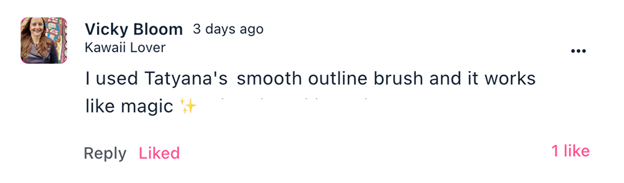 My Procreate brushes testimonial by Vicky