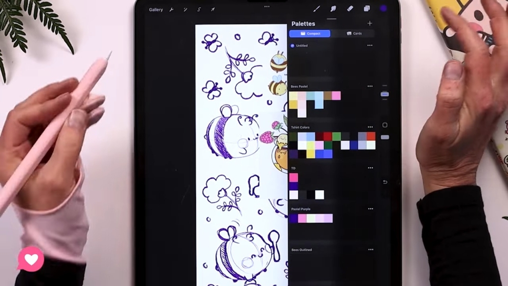 How to COLOR line art in Procreate choose the colors you want to color the line art