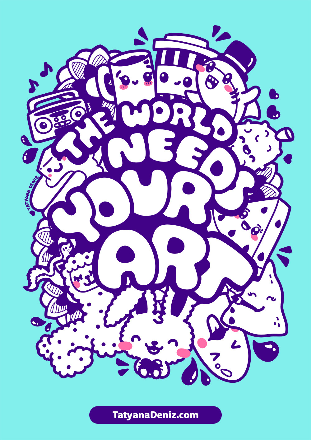 Let's create a full page doodle in Procreate. I will show you ALL the steps: choosing characters, creating a layout, outlining, and adding textures!