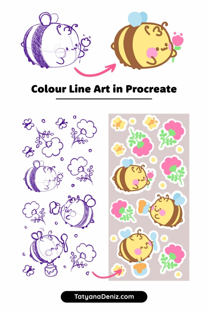 We'll take a sketch and learn how to color the line art in Procreate step-by-step. We'll also design a CUSTOM PHONE CASE with the art we just colored!